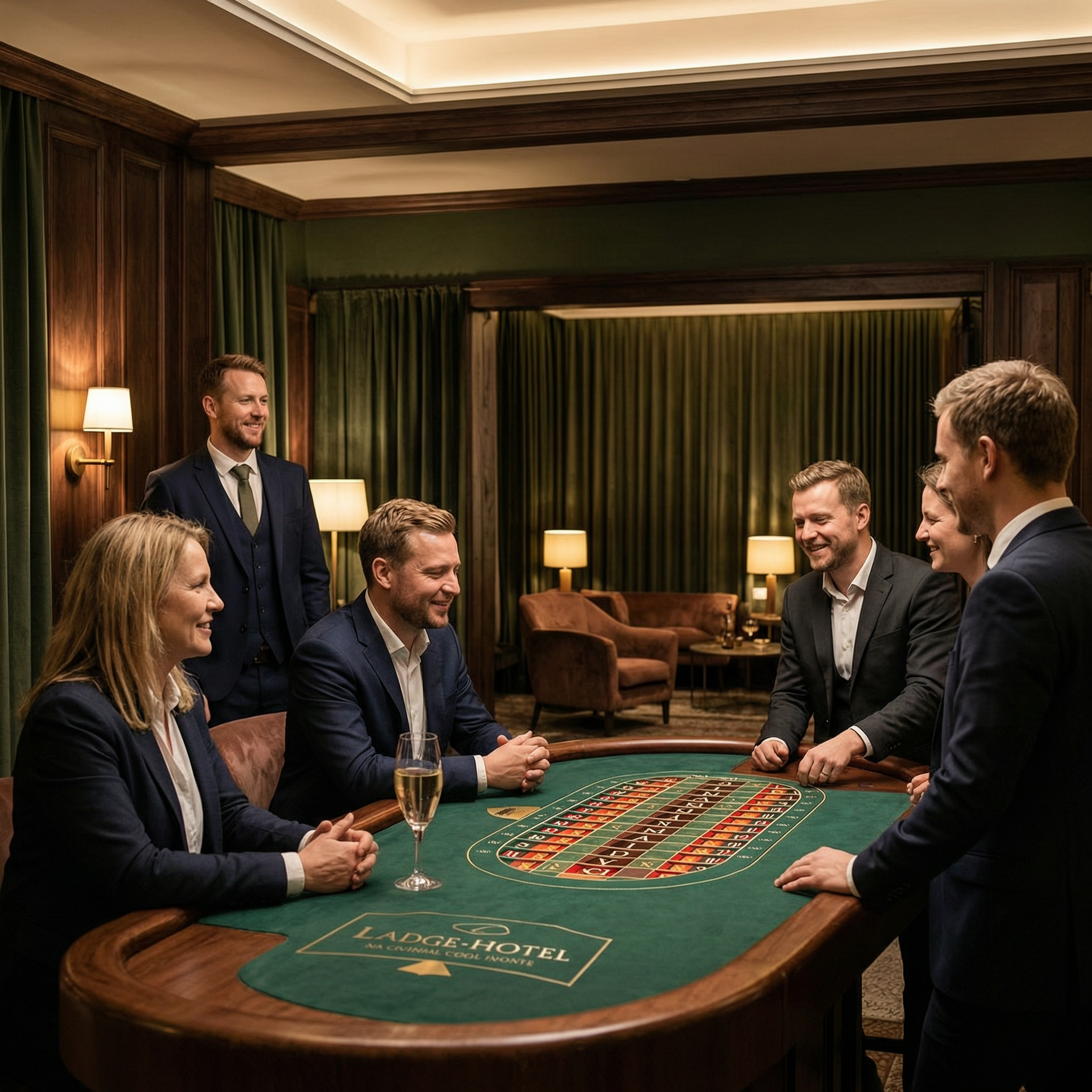 Hotellin levollinen lounge luonnonmateriaaleissa